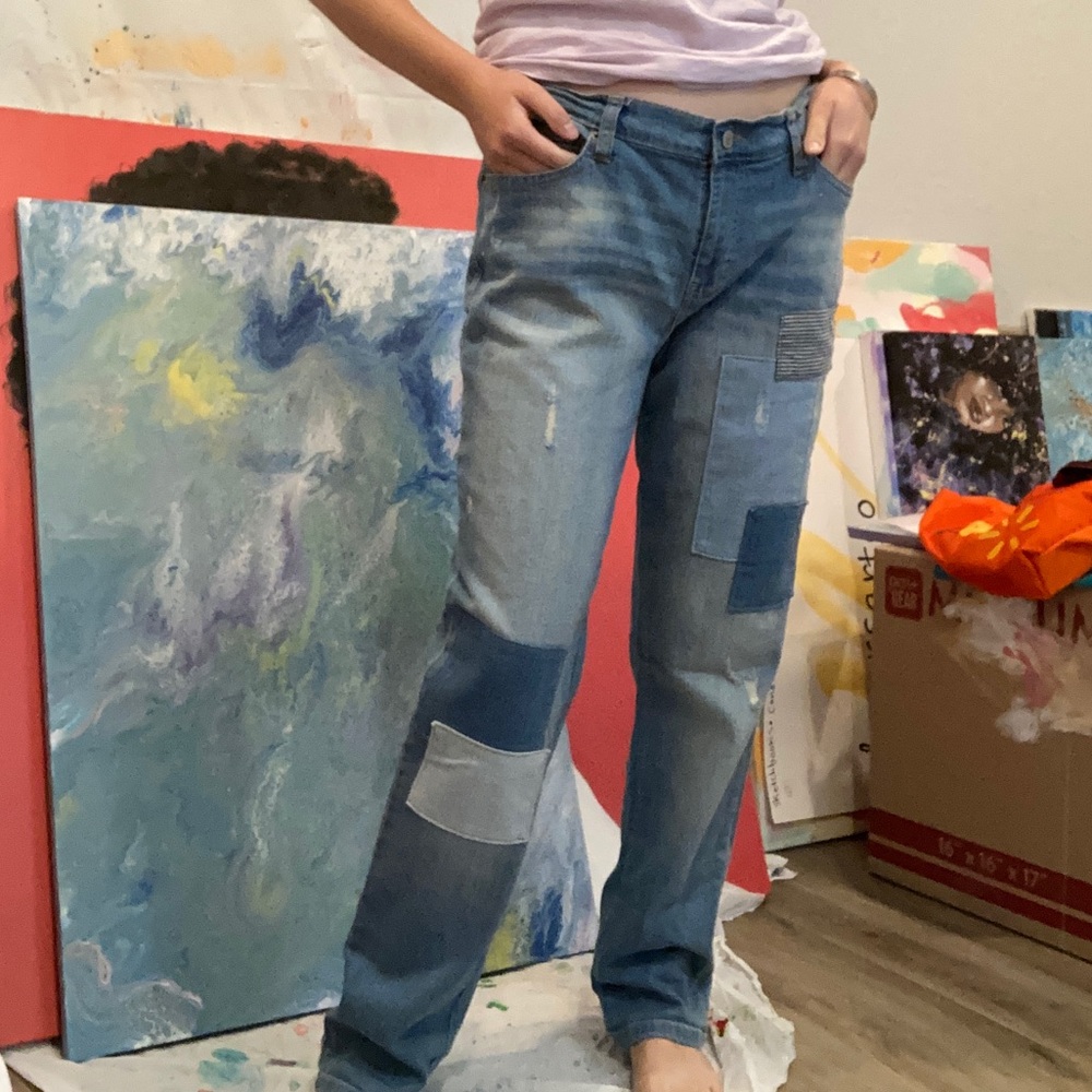 Banana Republic Girlfriend Patchwork Jeans Size 30